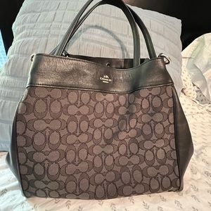 Coach black logo Hobo bag